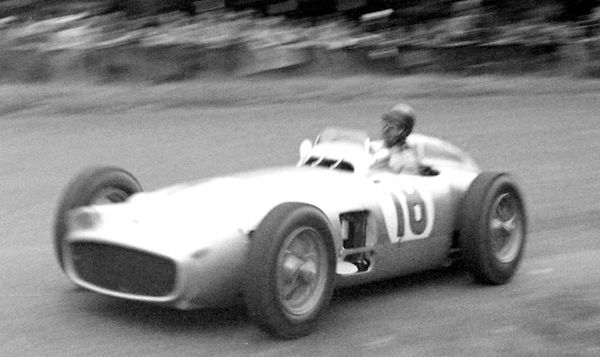 Fangio driving silver arrow