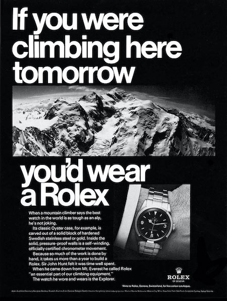 The Truth About the Rolex Explorer - 1967 ad