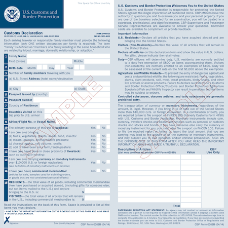 Don't buy a watch abroad - customs declaration